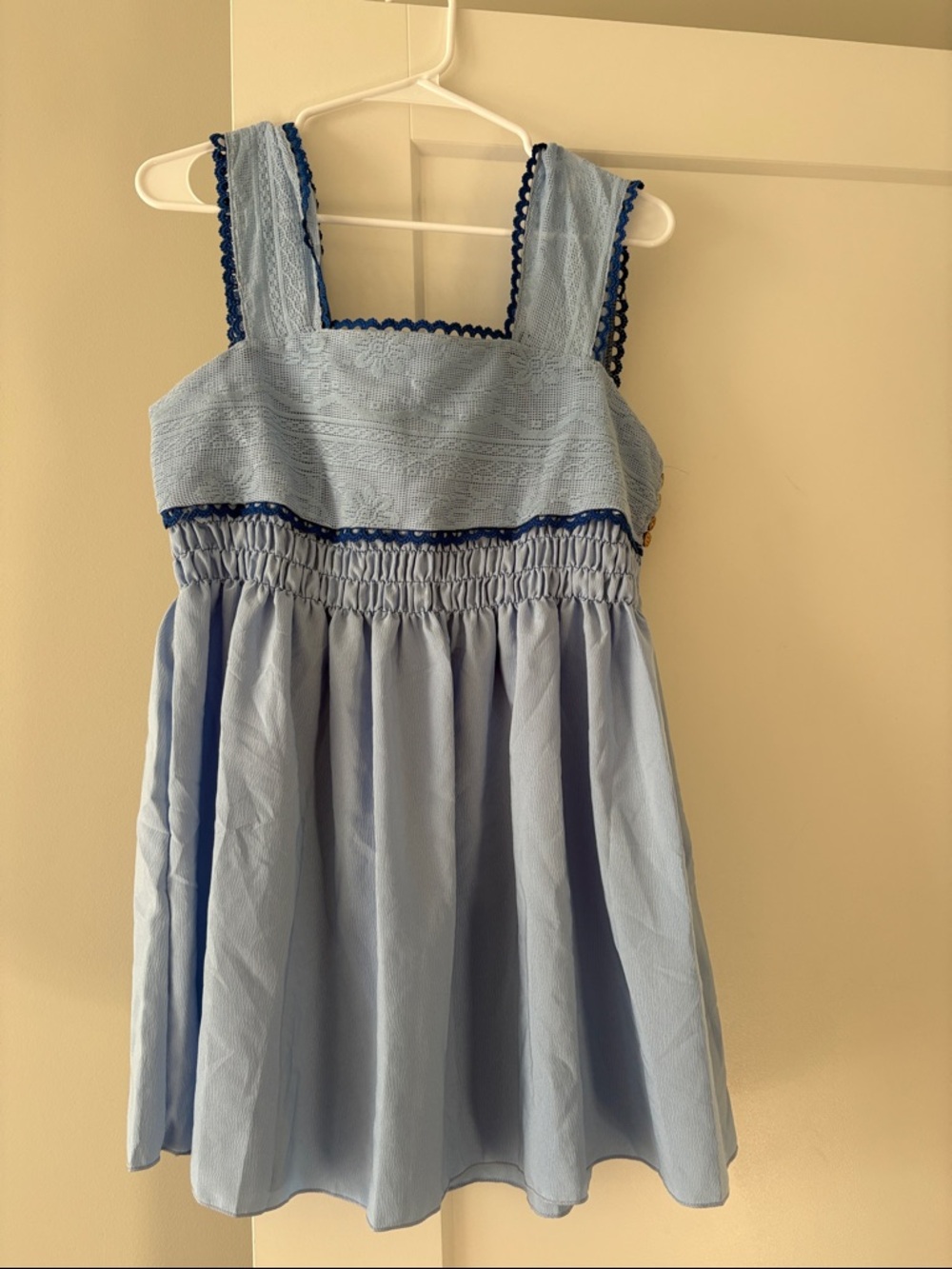 Light Blue Sundress with Navy Trim